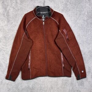 Kuhl Jacket Mens XL Alfpaca Fleece Full Zip Kashmira Hiking Sweater Red Tech